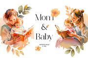 Mom & Baby. Watercolor collection, a Person Illustration by AlineArtStore (Thumbnail 1 of 7)