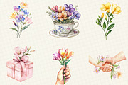 Freesia Mother's Day Clipart, an Illustration by OK Design (Thumbnail 2 of 5)