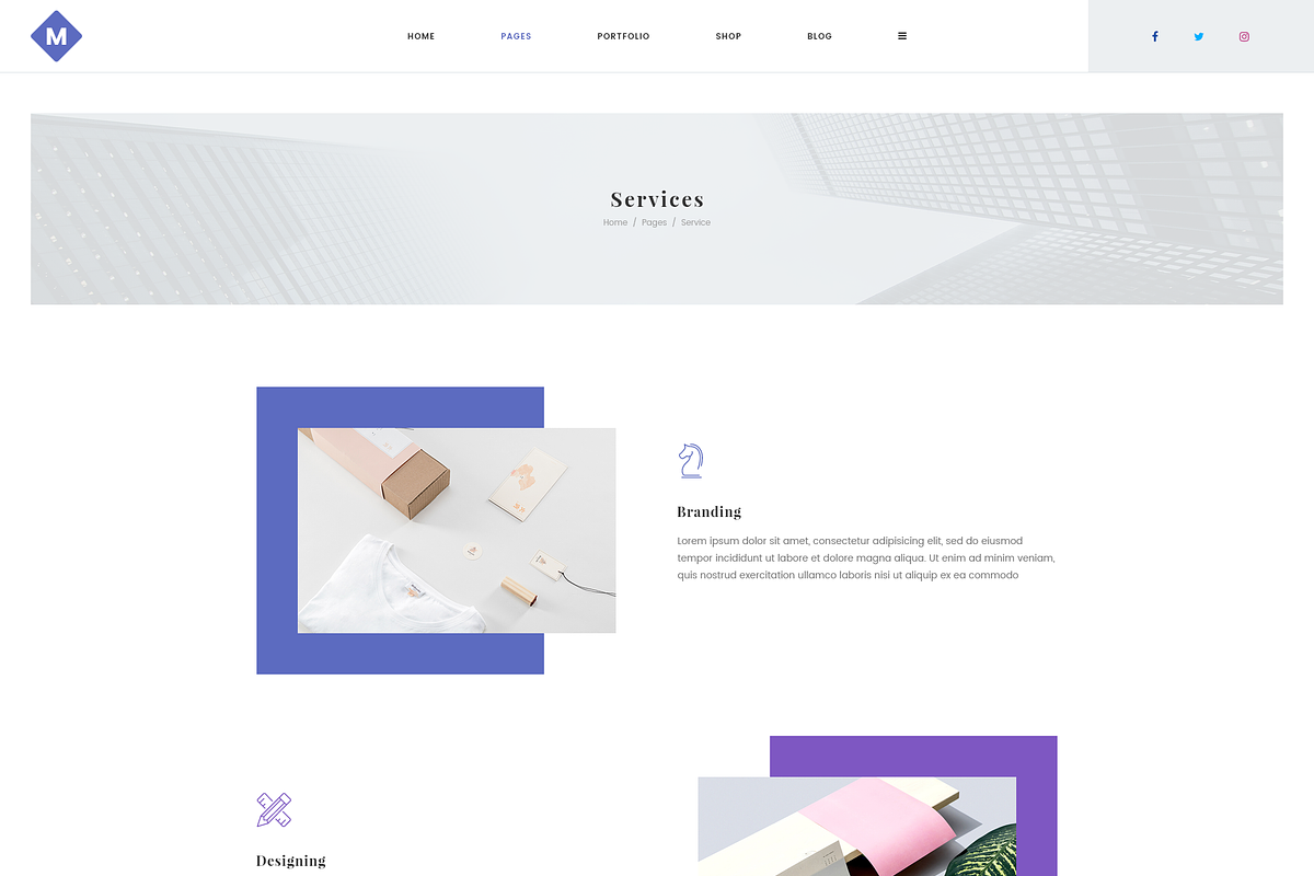 M - Minimal PSD Portfolio Template, a Landing Page Template by bigpsfan's SHOP (Photo 19 of 24)