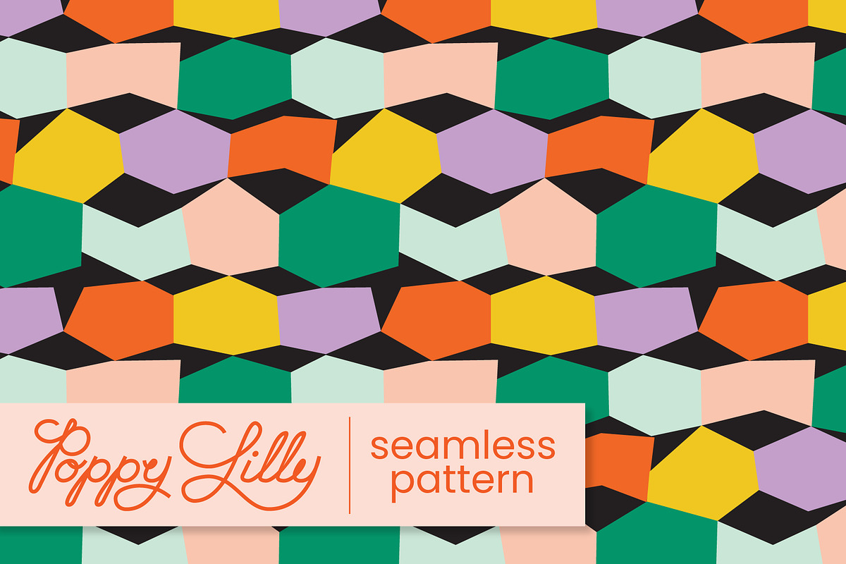 Retro Colored Geo Gems Pattern, a Pattern Graphic by Poppy Lilly