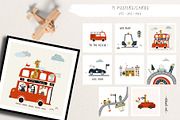 Cute Cars Clipart & Patterns, an Animal Illustration by AlekseliArt (Thumbnail 7 of 14)