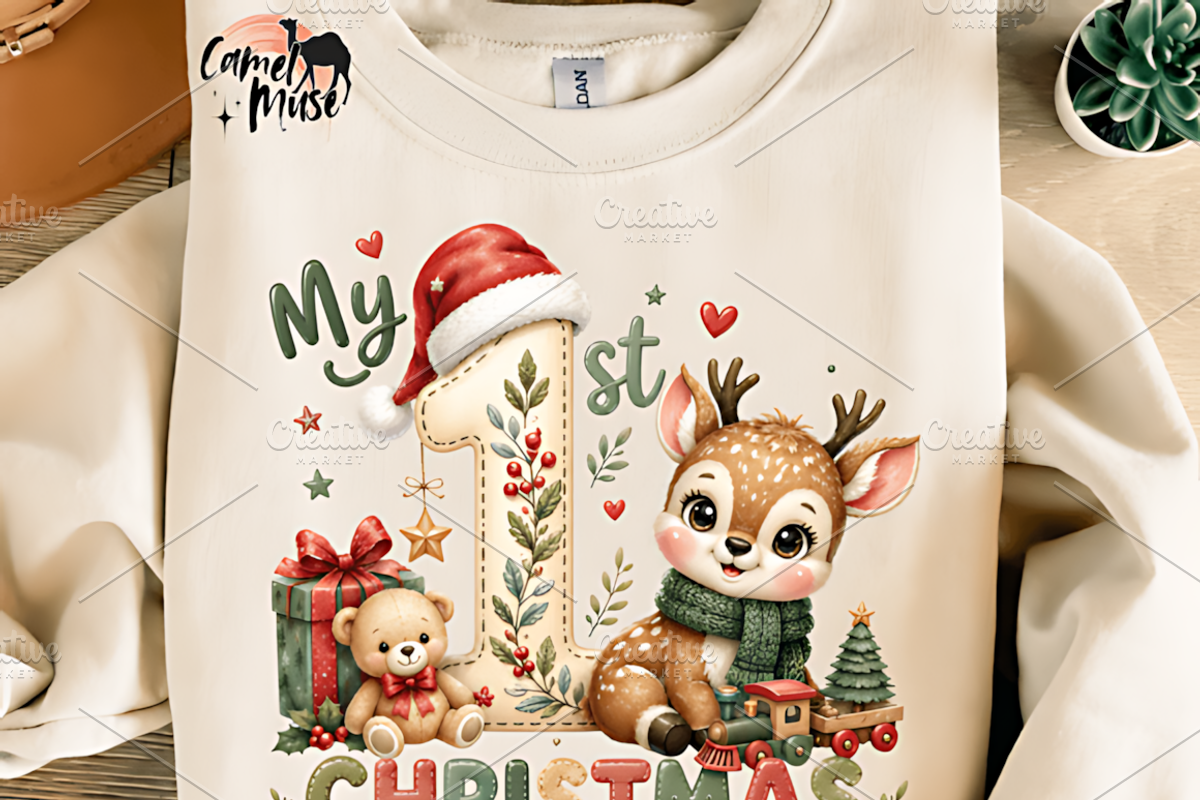 My First Christmas PNG, Cute Baby, a Seasonal Illustration by Coco Bloom (Photo 3 of 3)