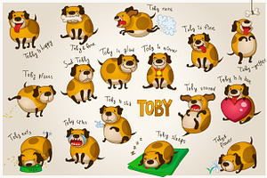 Cute cartoon dog Toby