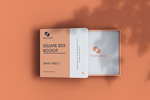 Square Box Mockup Design