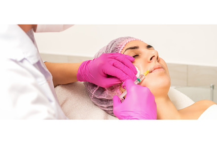 Young caucasian woman getting botox, a Person Photo by okskukuruza