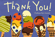Ice Cream Cliparts & Summer Posters, a Food Illustration by Panna Limon Store (Thumbnail 9 of 9)