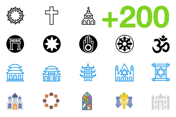 Smashicons 200 Religion Icons