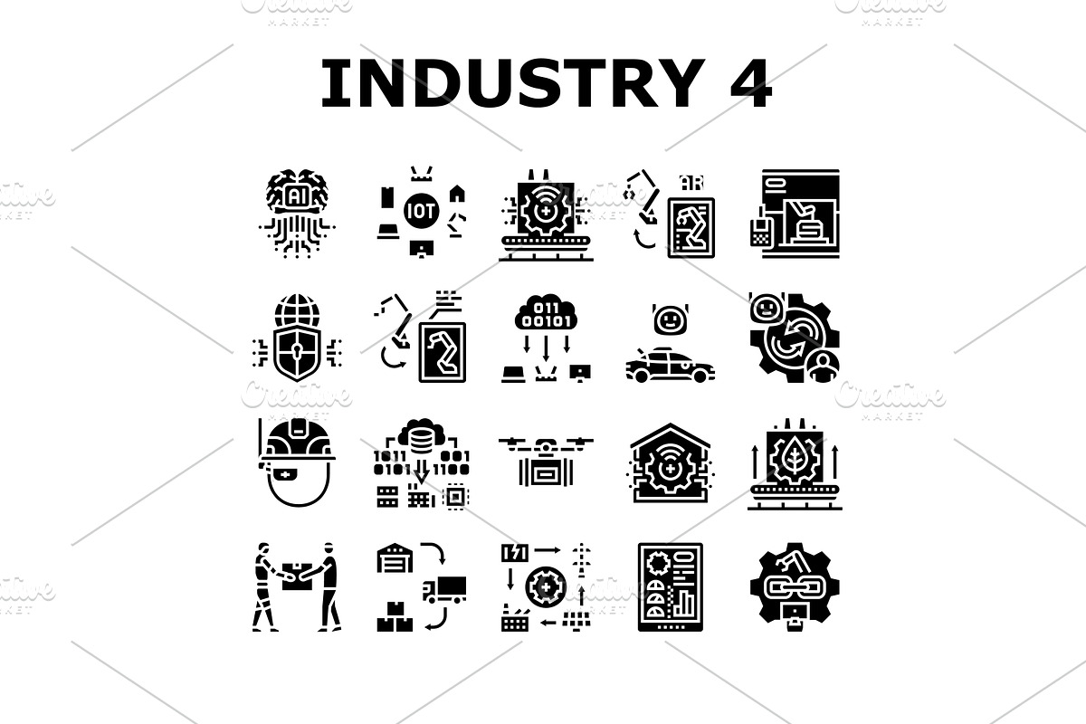 industry 4.0 automation robotics, an Illustration by pikepicture