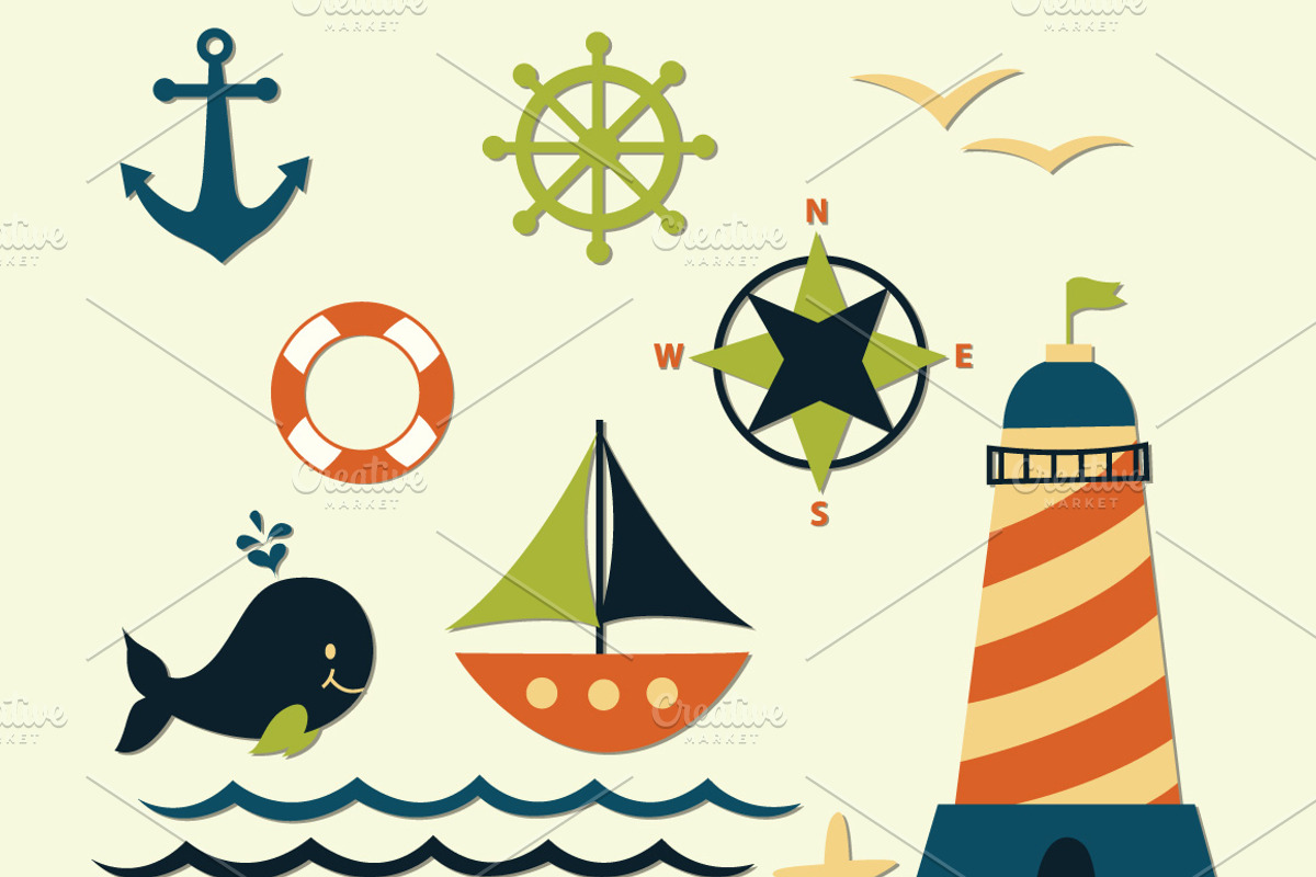 Nautical Sea Clipart Elements, an Illustration by Digital Sugar (Photo 2 of 3)