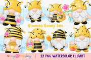 Gnomes Honey Bee Watercolor, an Animal Illustration by Noey smiley (Thumbnail 1 of 7)