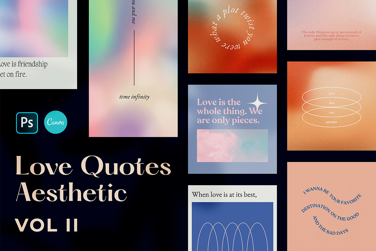 Love Quotes Aesthetics Vol II, a Social Media Template by Nurrehmet Studio (Photo 1 of 11)