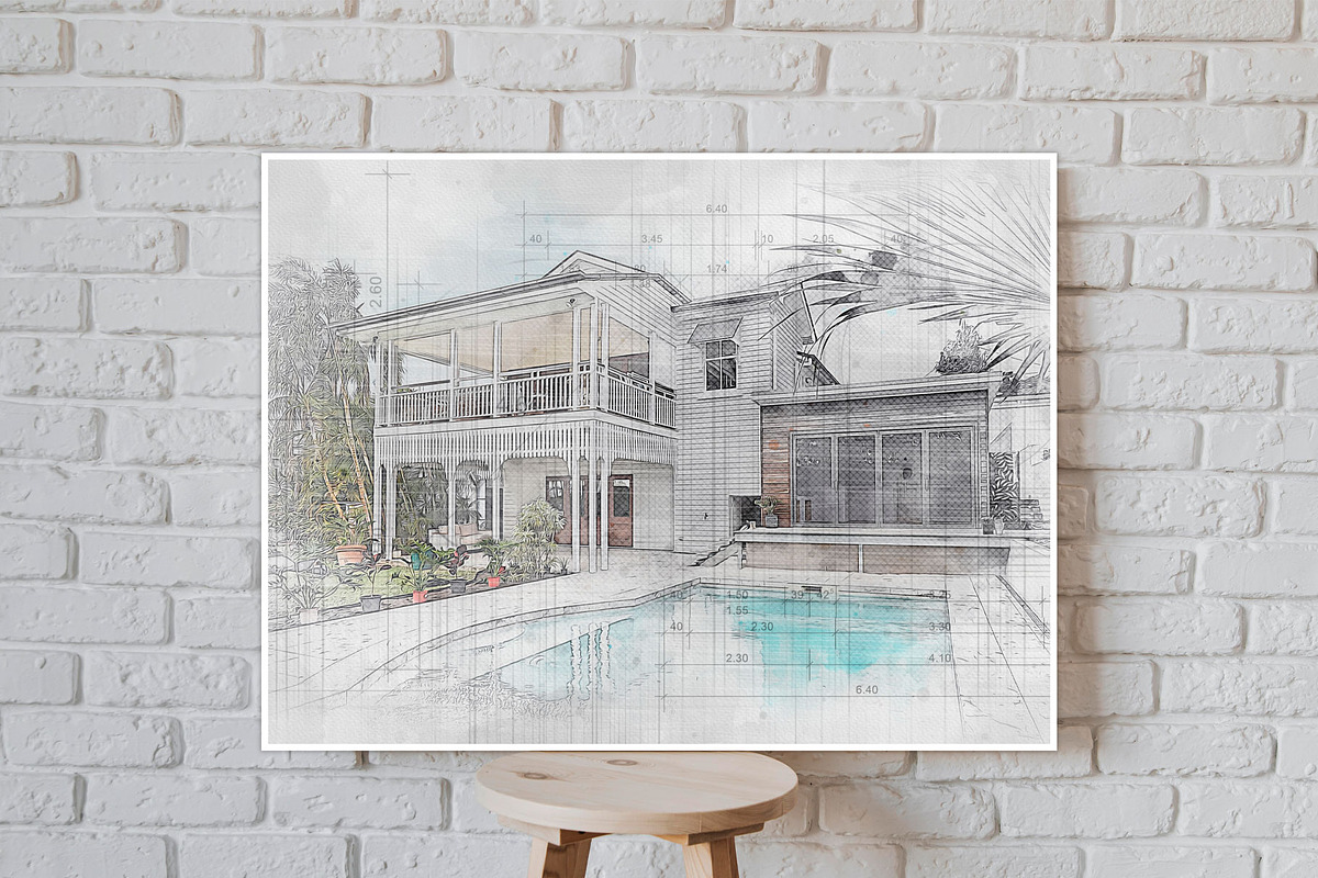 House Concept Sketch Art Effect, an Action Add-On by MRI STUDIO (Photo 9 of 29)