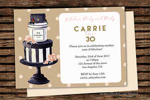 DIY Cake Printable Invitation