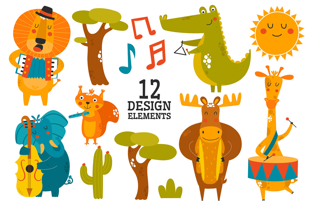 Cute Animals - Music Band, an Animal Illustration by Sumacj (Photo 2 of 6)
