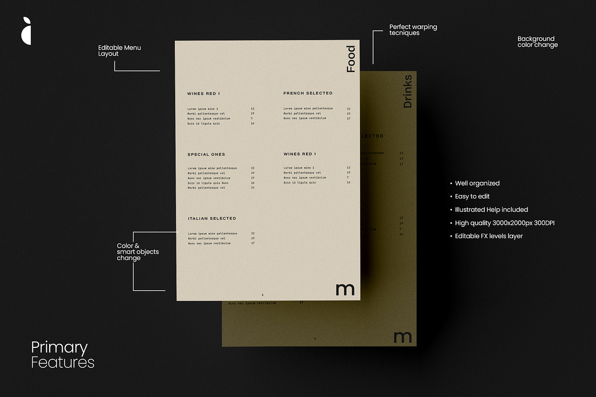 A4, A5, A6 Restaurant Menu Mockup, a Books & Magazine Mockup by Catkie - Digital Art (Photo 2 of 7)