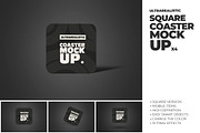 Clean Square Coaster Shadow Mockups, a Packaging Mockup by SmartDesigns (Thumbnail 1 of 10)