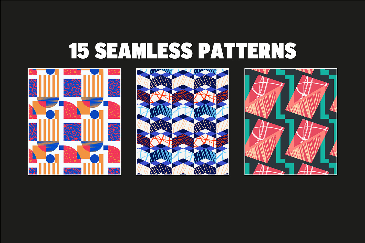Colourful Seamless Patterns, a Pattern Graphic by Joseph Chernashki (Photo 6 of 10)