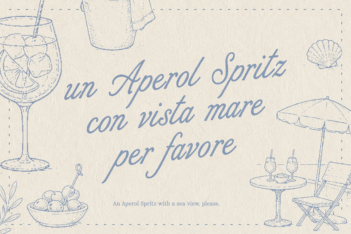 Riviera Blue - Font Trio, a Script Font by Davide Bassu (Photo 8 of 11)