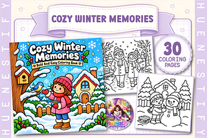 Cozy Winter Memories Coloring Book, a Seasonal Illustration by HueNestify