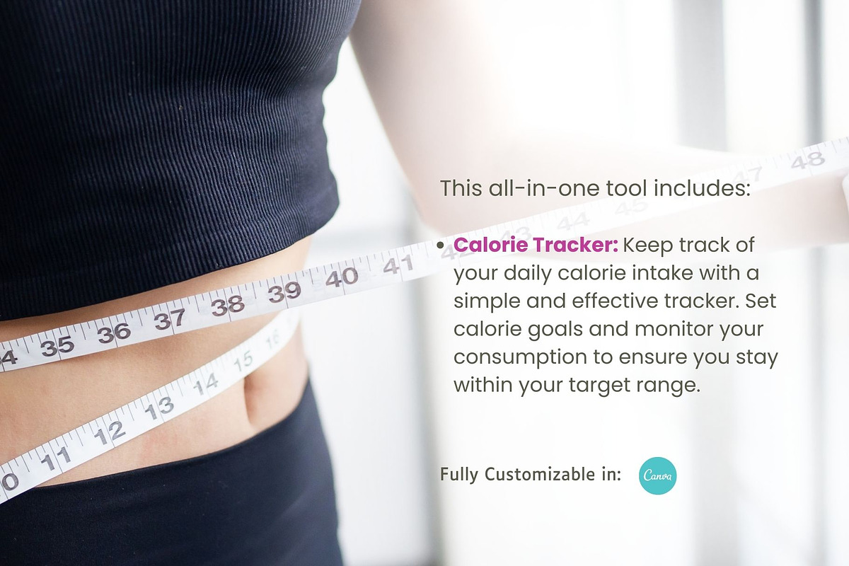 Weight Loss Planner Canva Template, a Templates & Theme by cmatworks (Photo 6 of 7)