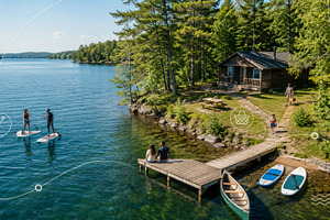 Lakehouse aesthetic with serene view, a Photo by Dvoevnore photos