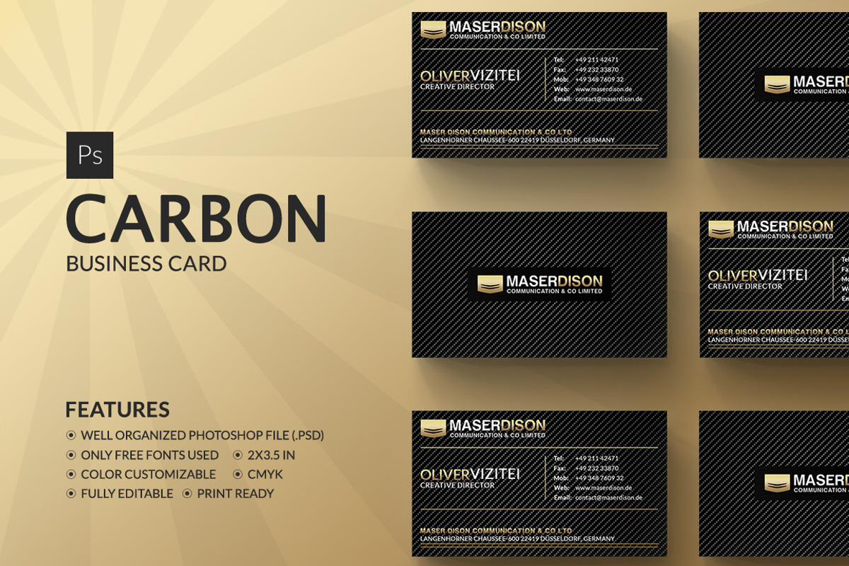 Carbon Business Card, a Business Card Template by Marvel (Photo 1 of 6)