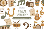 Music Instruments Clipart Set, an Education Illustration by Palau (Thumbnail 1 of 10)