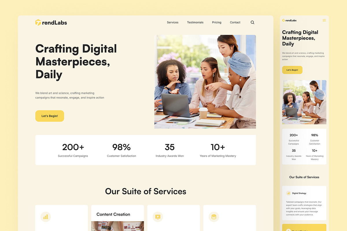 TrendLabs - Marketing Agency Framer, a Websites & App Template by peterdraw (Photo 2 of 4)
