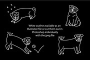 Cute Doodle Pugs, an Animal Illustration by Liz Pengilley Studio (Thumbnail 3 of 4)
