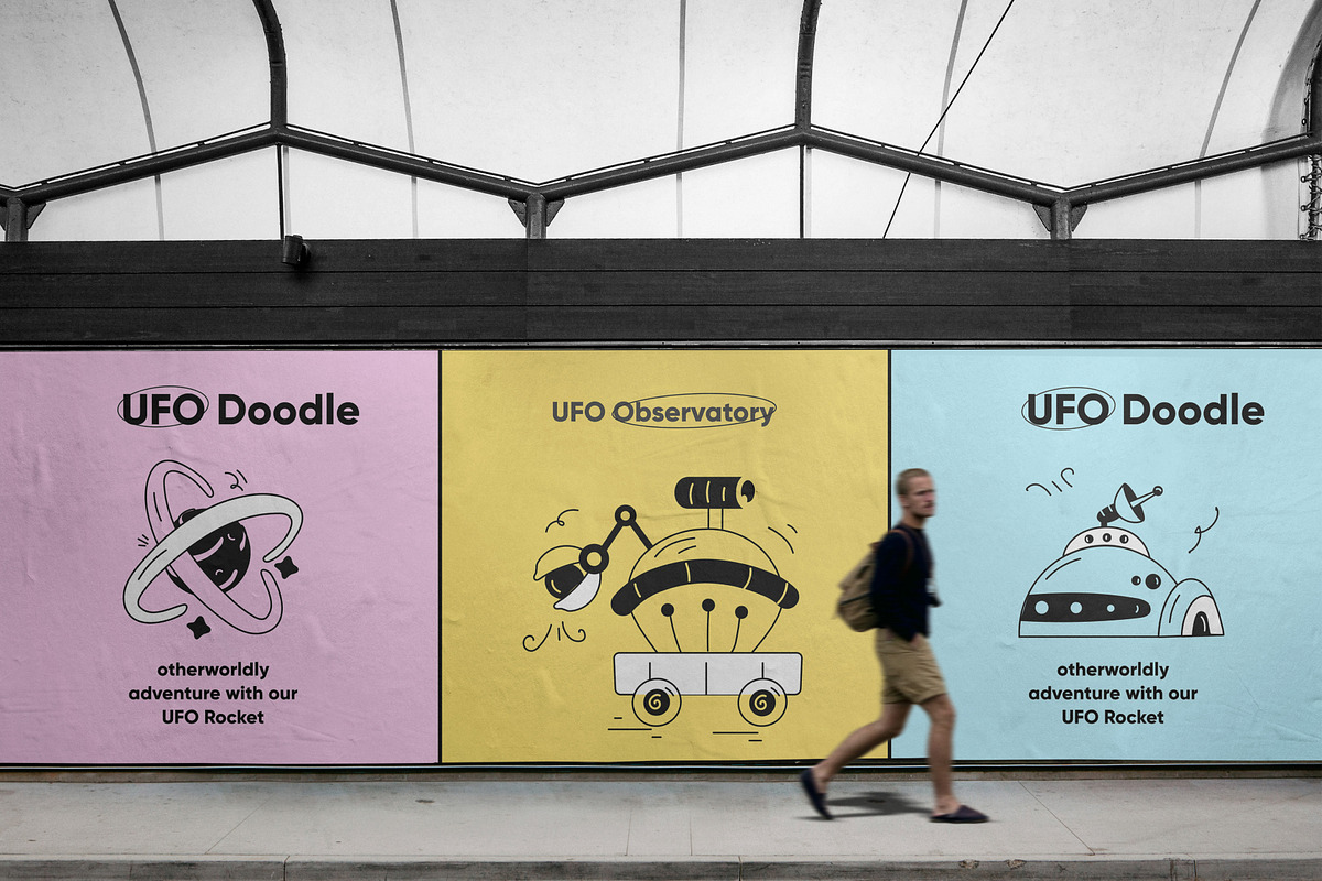 UFO Doodle Icons, a Solid Icon by Prosymbols (Photo 5 of 8)