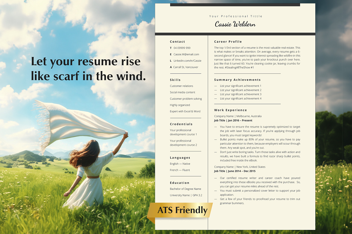 Google Doc Resume Template, CV Word, a Resume Template by Career Canvas (Photo 1 of 11)