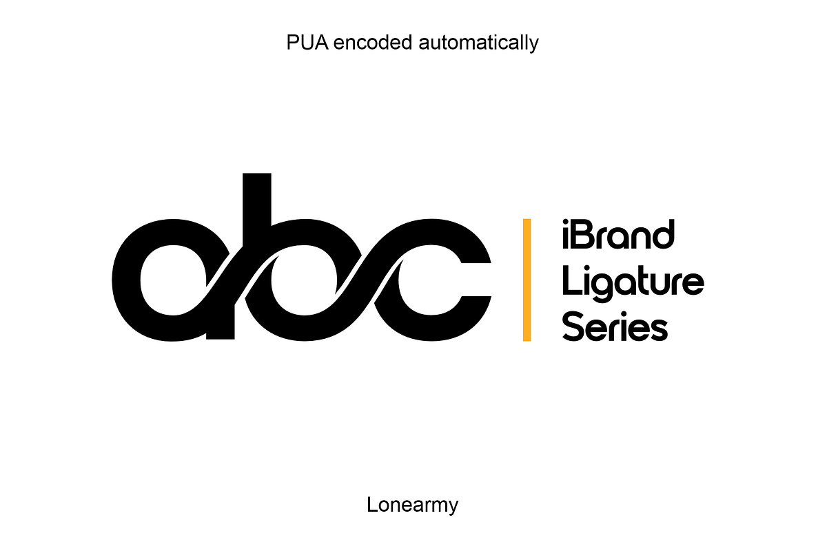 iBrand Ligature - Logo Font, a Font by LoneArmy (Photo 1 of 9)