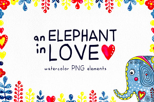 An Elephant In Love. Watercolor.