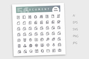 Document Line Icons Set, an Outline Icon by Voysla's Shop (Thumbnail 4 of 4)