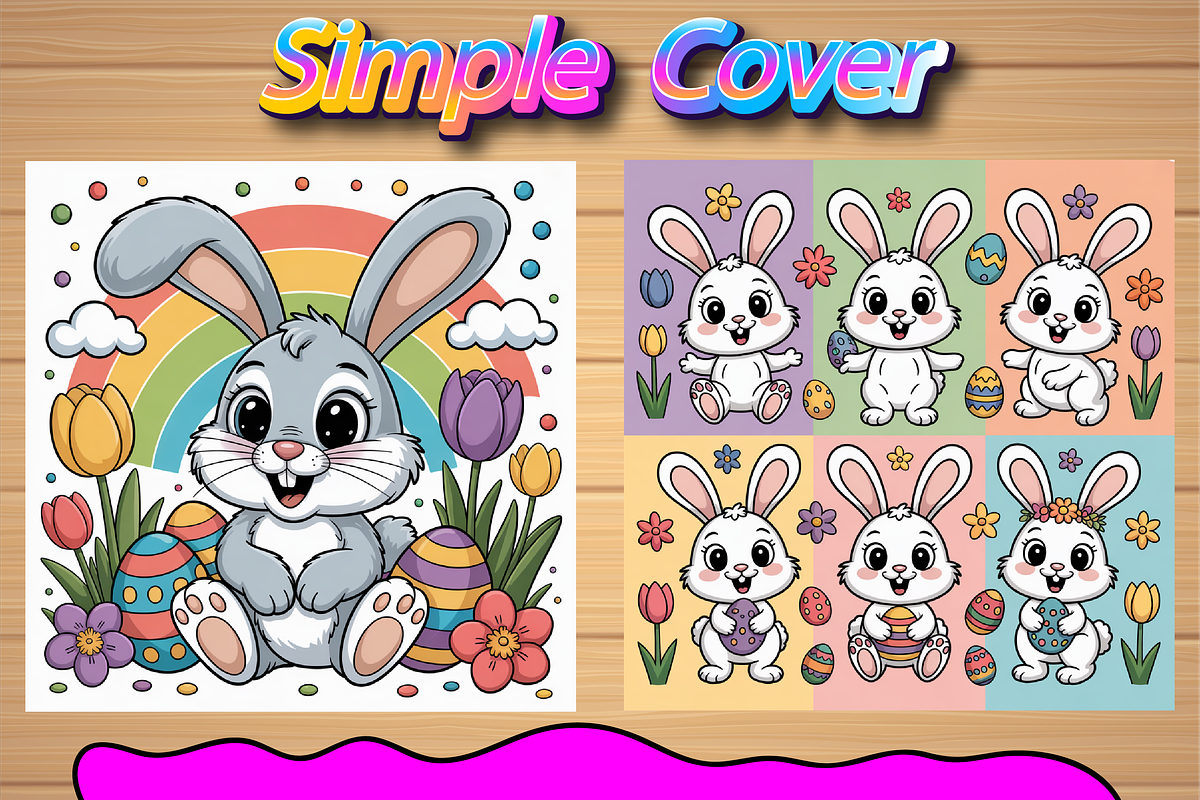Cute Cartoon Easter Bunny Coloring, an Animal Illustration by Design Home (Photo 3 of 5)