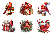 Watercolor Red Cardinal Clipart PNG, an Icon by SinaCreation (Thumbnail 4 of 7)