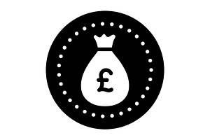 Gbp british solid icon, a Solid Icon by Creative priyanka