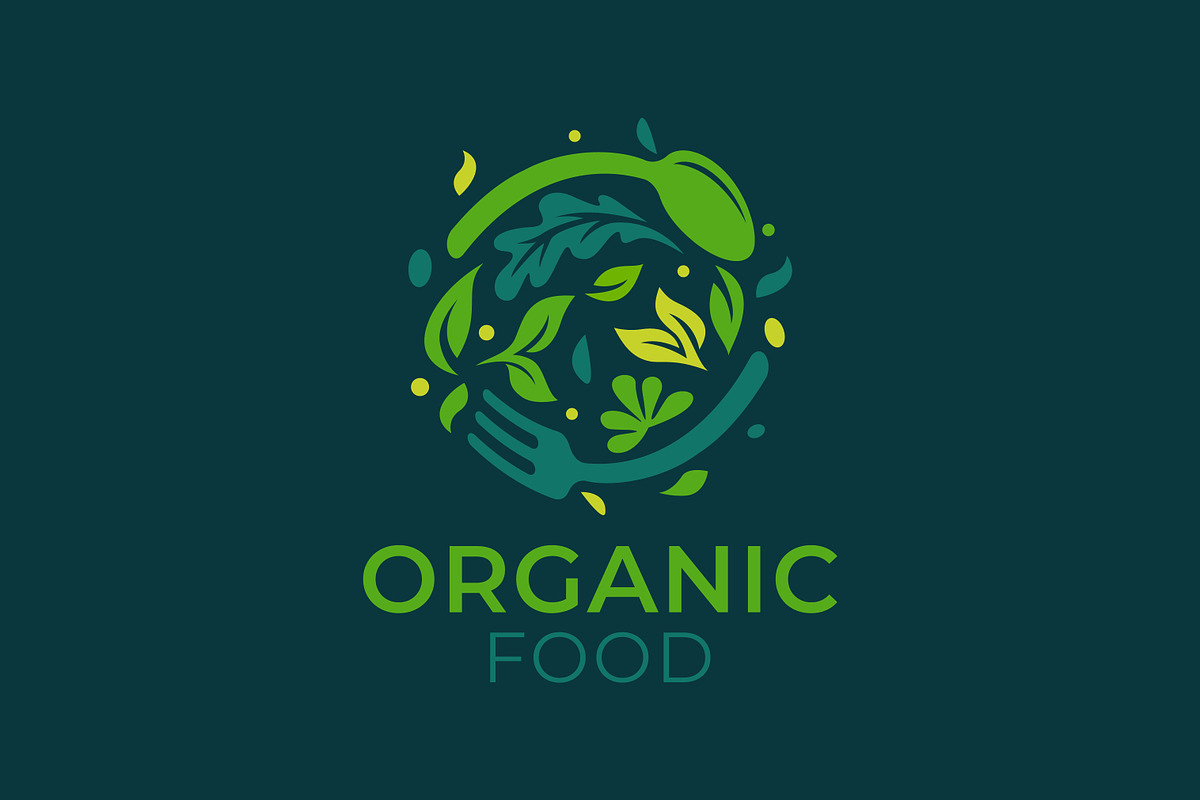 Organic Food Logo Green Leaves, a Branding & Logo Template by Signatoro (Photo 1 of 3)