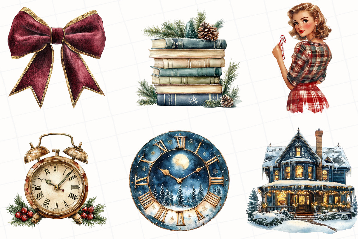 Classic Christmas Clipart, an Illustration by OK Design (Photo 2 of 5)