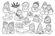 Winter Penguin PNG SVG Clipart, an Animal Illustration by ArtGiftsStudio (Thumbnail 2 of 4)