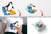 Surfing Penguin Clipart, a Graphic by Artnoy (Thumbnail 3 of 5)