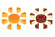Isometric Cake Set, Slice Diagrams, a Food Illustration by Ilia Design (Thumbnail 3 of 10)