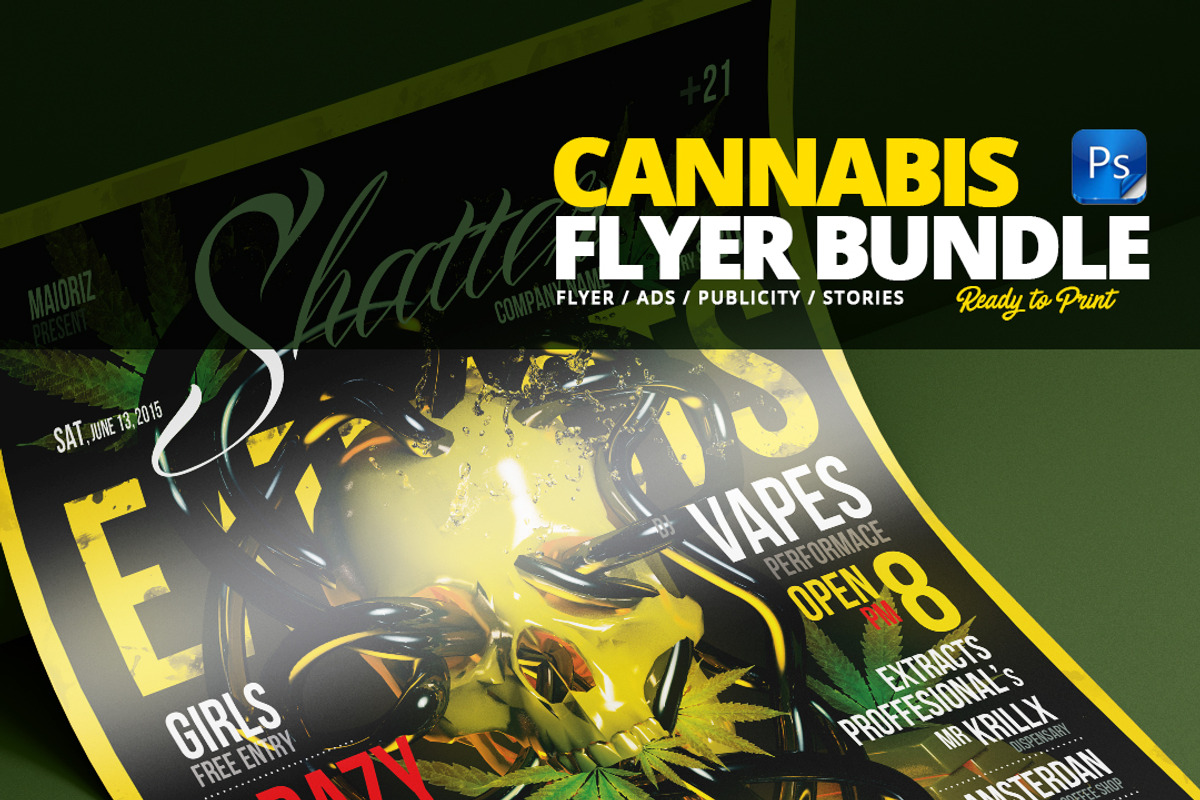 Cannabis Flyer BUNDLE, a Flyer Template by Maioriz Shop (Photo 2 of 5)