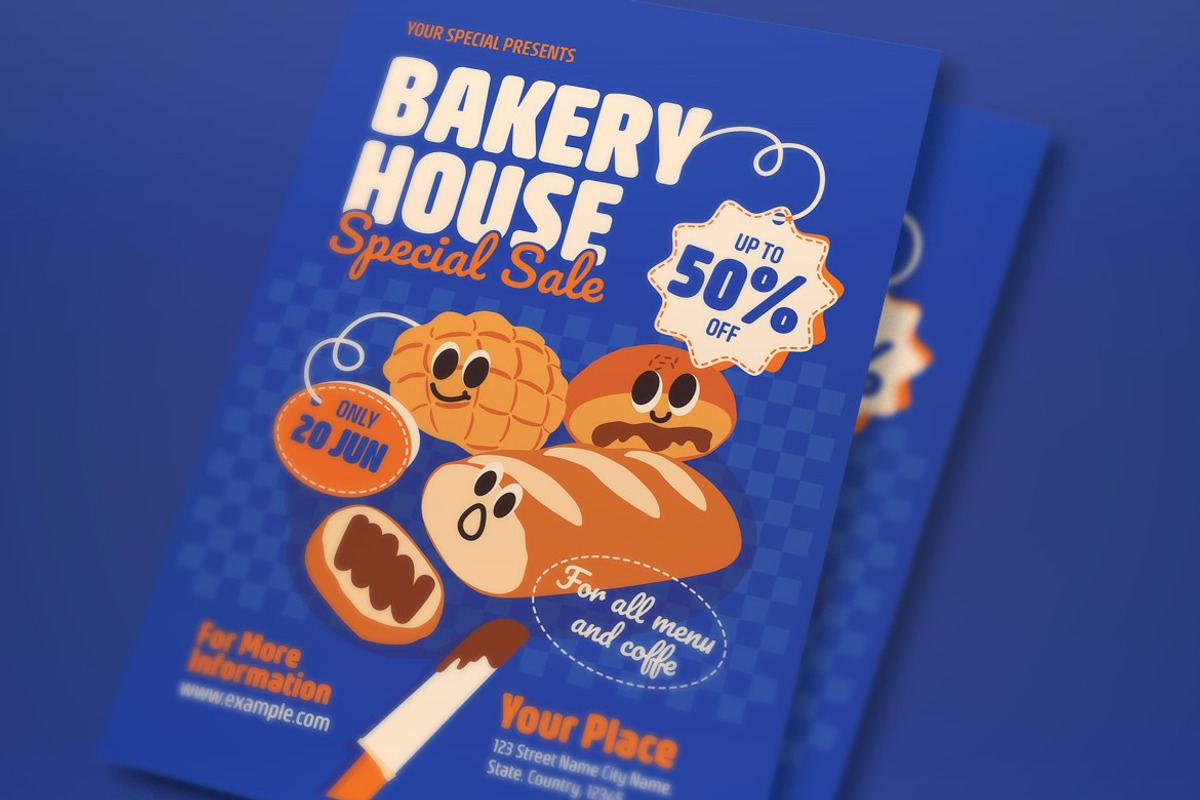 Quirky Bakery Store Flyer Set preview 2