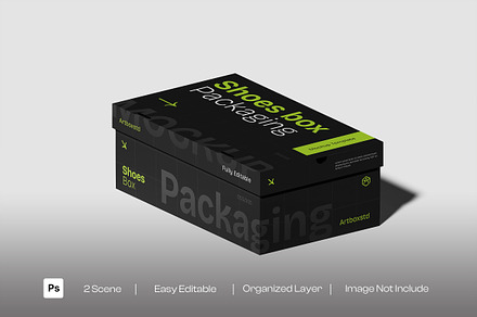 Shoes Box Packaging Mockup