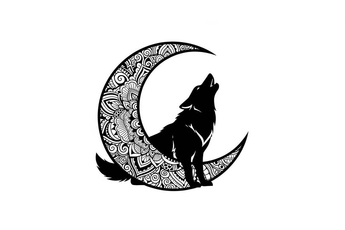 Mandala Moon Wolf SVG Bundle, an Illustration by Gaye Art (Photo 29 of 31)