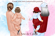 My Lovely Baby Clipart, Mom and Baby, a Person Illustration by ArtedeCatrin (Thumbnail 6 of 10)