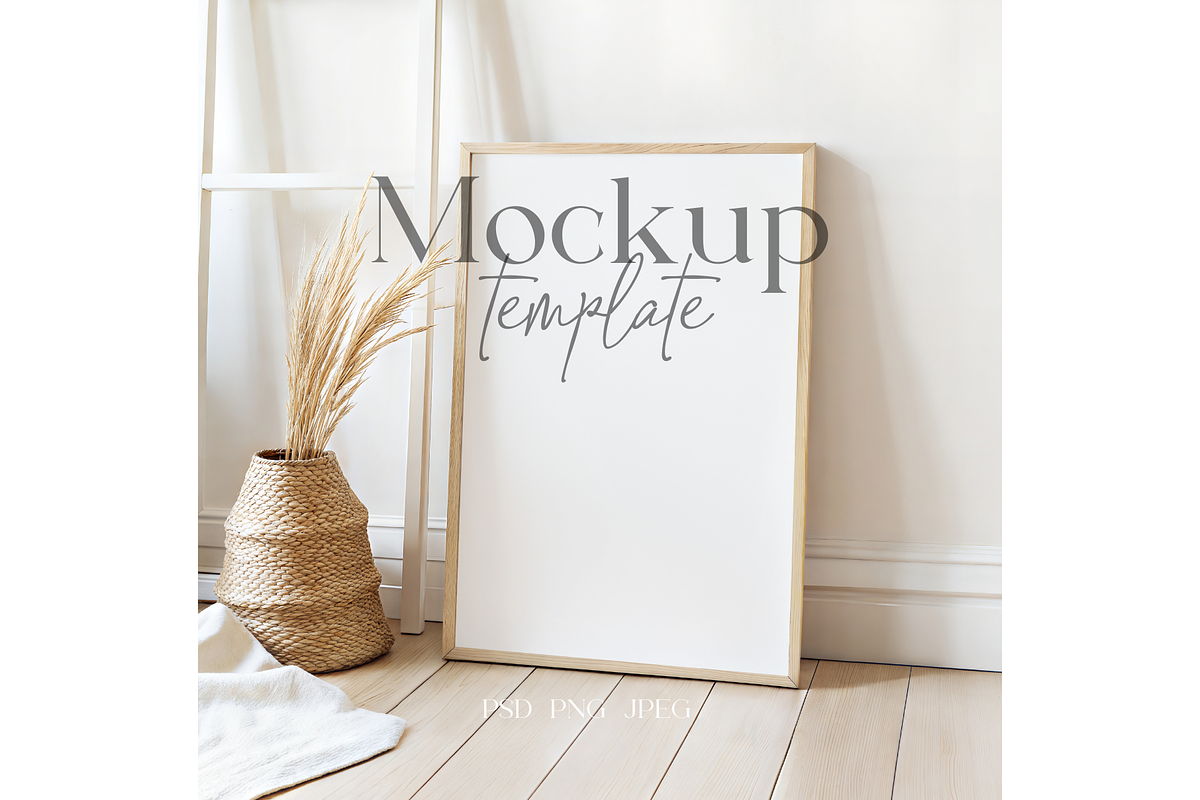 Neutral Frame with Wicker Vase, a Product Mockup by MockupWizard (Photo 1 of 5)