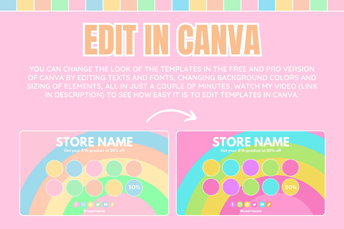Bright & Cute Loyalty Card - 2 Sides, a Business Card Template by SunshineStudioBoutique (Photo 3 of 10)