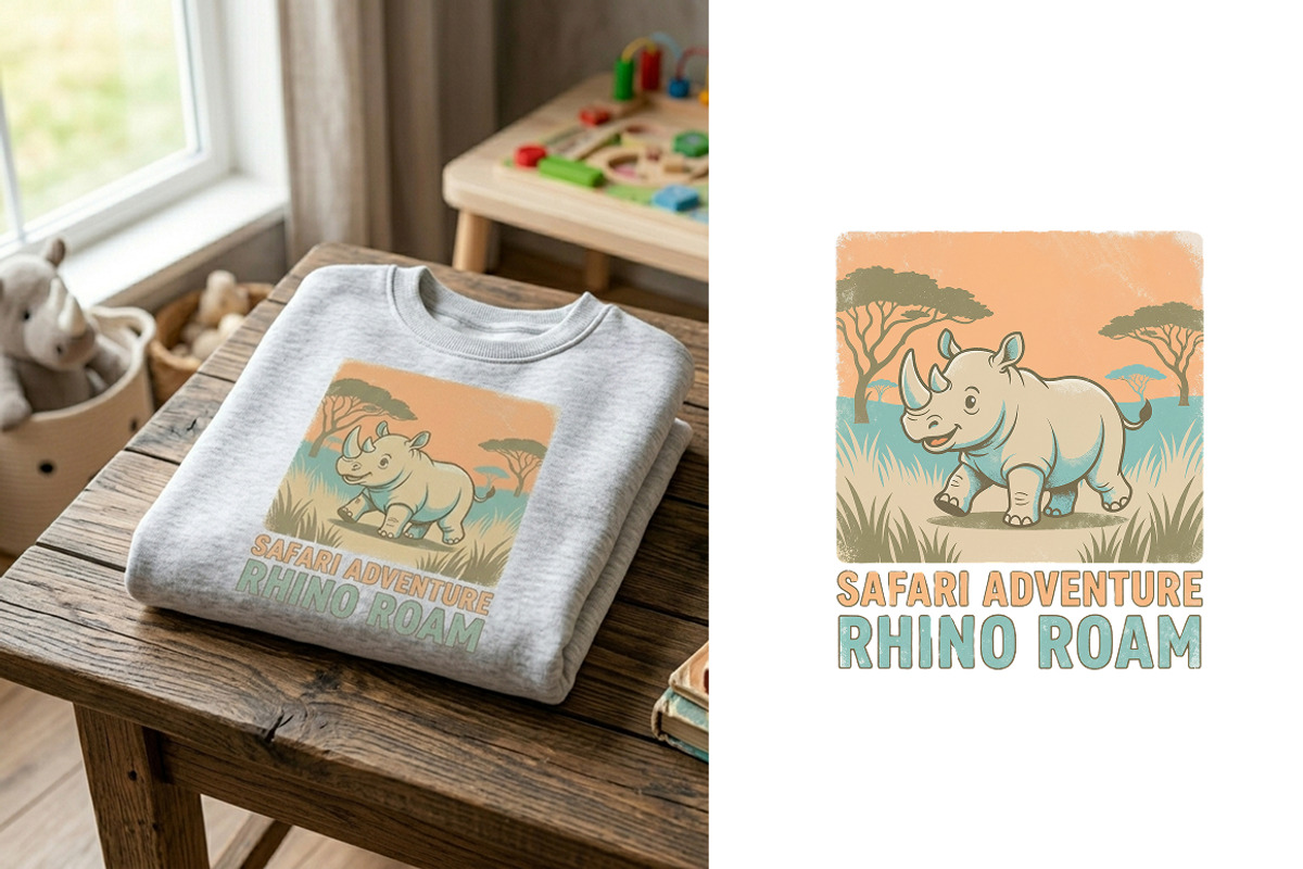 Save The Rhinos T-Shirt Sublimations, an Animal Illustration by InkyQueenArt (Photo 4 of 7)